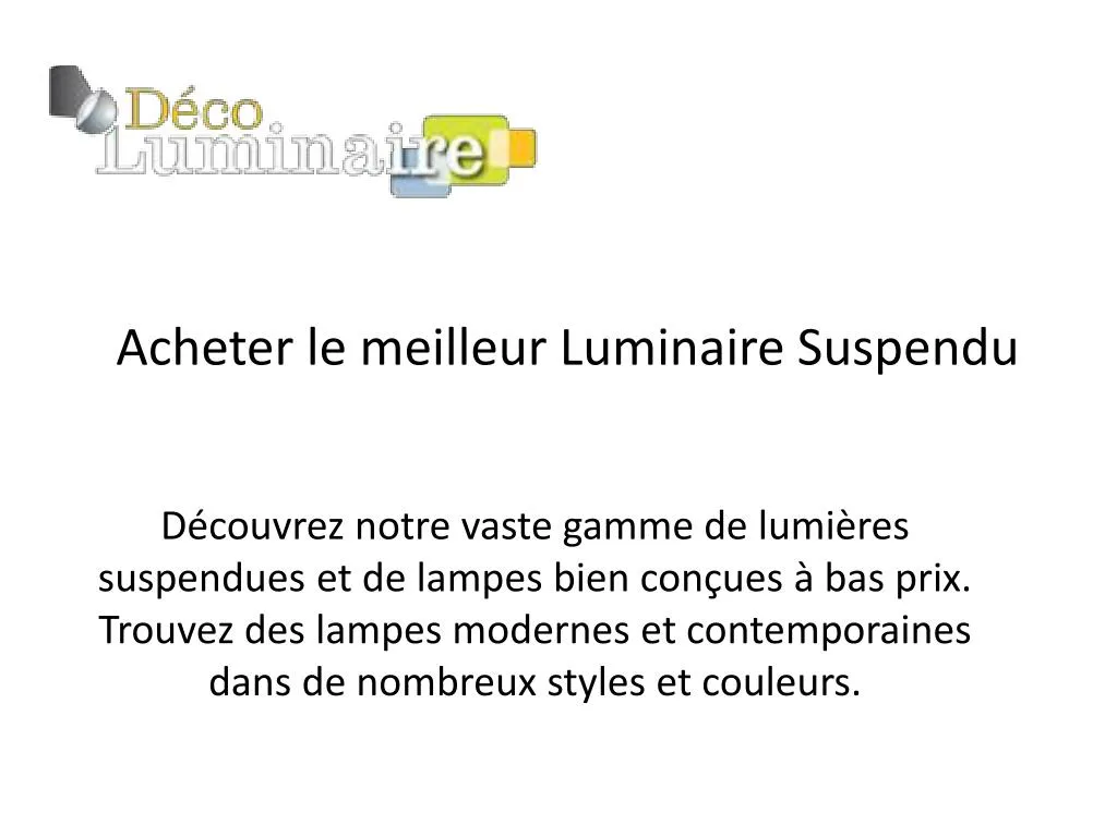 acheter le meilleur luminaire suspendu