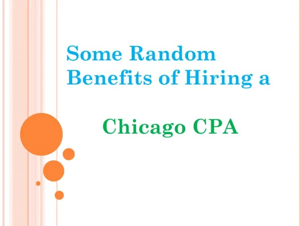 Some Random Benefits of Hiring a Chicago CPA