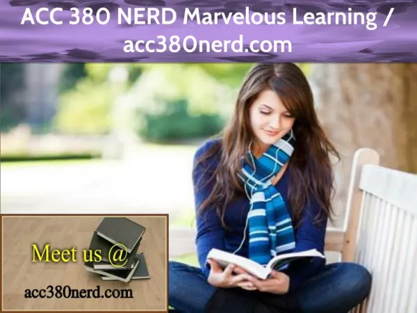 ACC 380 NERD Marvelous Learning / acc380nerd.com