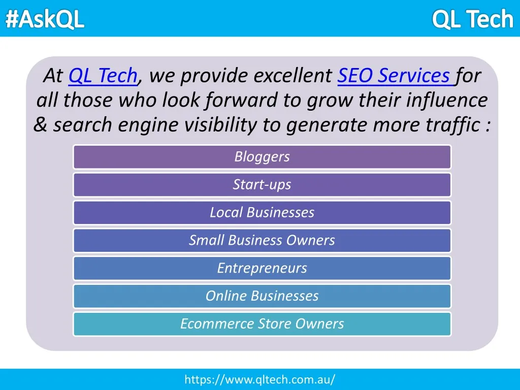 at ql tech we provide excellent seo services