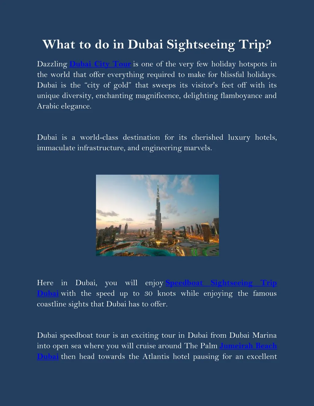 what to do in dubai sightseeing trip
