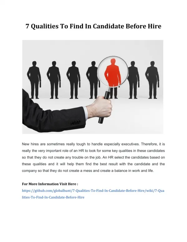 7 Qualities To Find In Candidate Before Hire