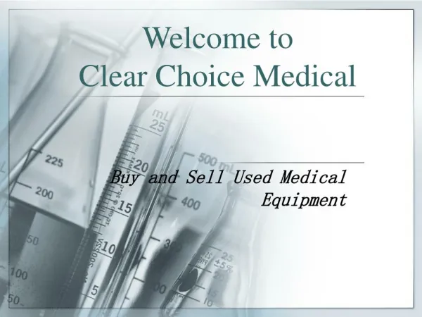 Buy and Sell Used Medical Equipment