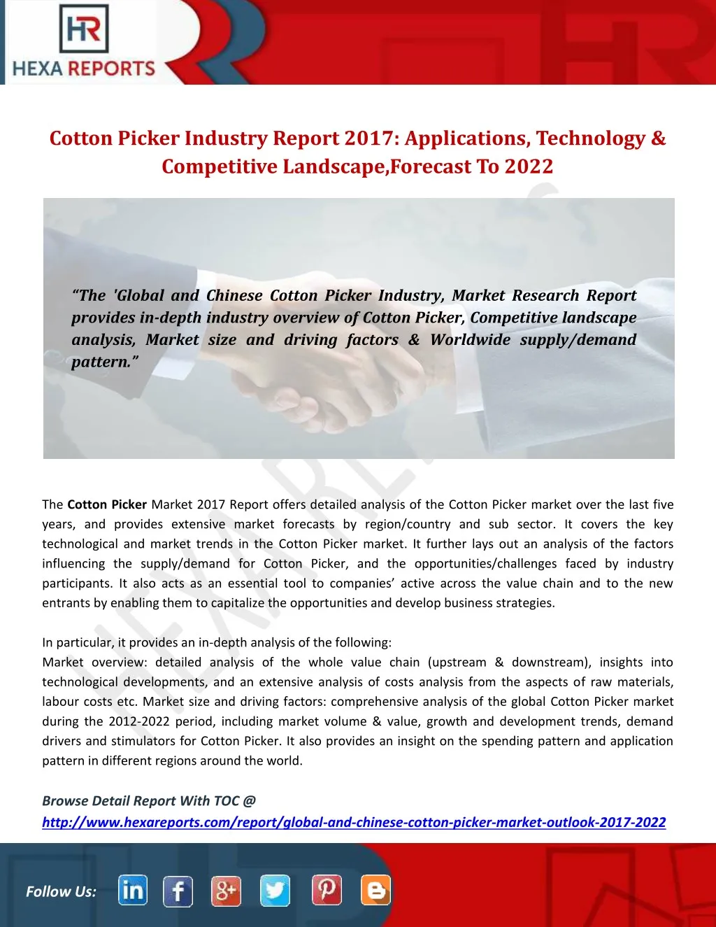 cotton picker industry report 2017 applications