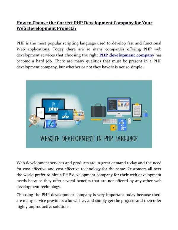 How to Choose the Correct PHP Development Company for Your Custom Web Development Projects?