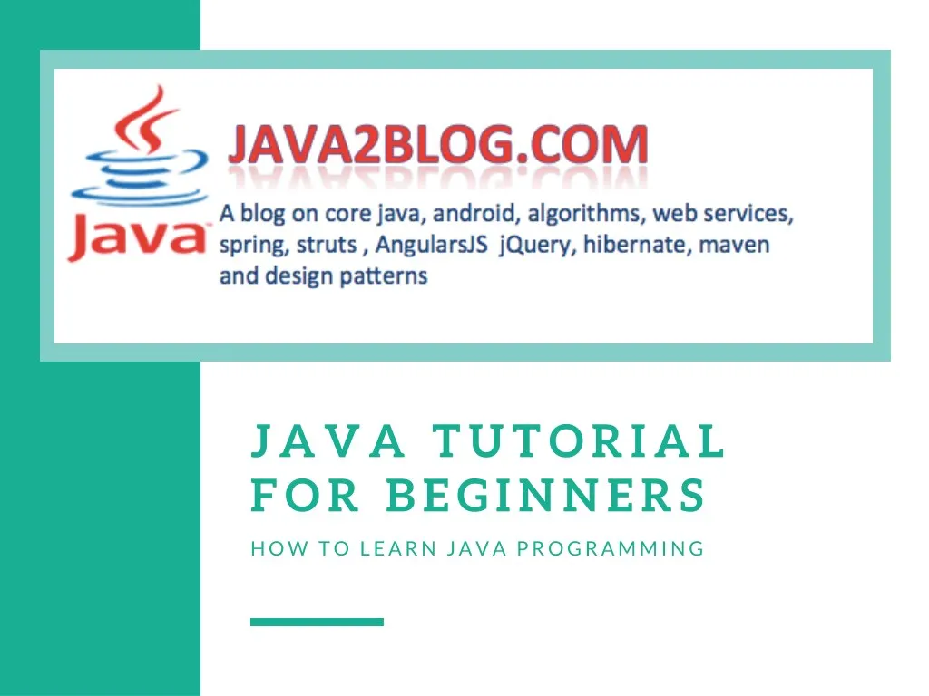 java tutorial for beginners