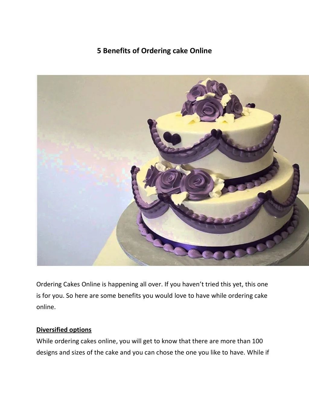 5 benefits of ordering cake online