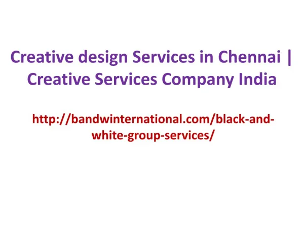 Creative design Services in Chennai