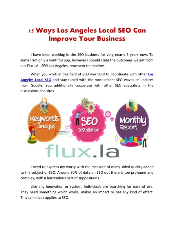 15 Ways Los Angeles Local SEO Can Improve Your Business