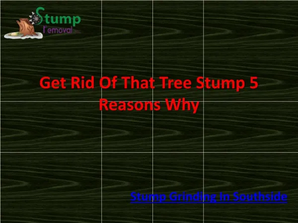 Get Rid Of That Tree Stump 5 Reasons Why