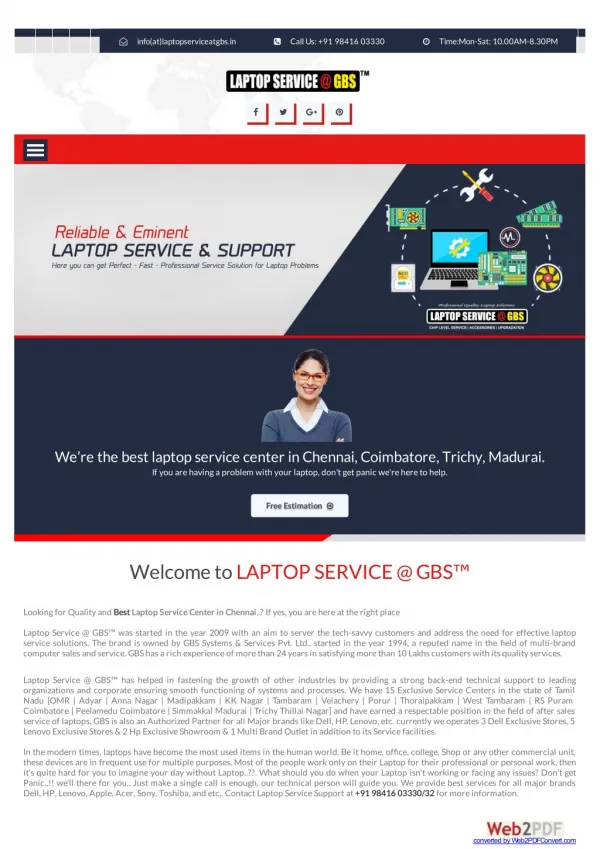 Laptop Service Center in Chennai