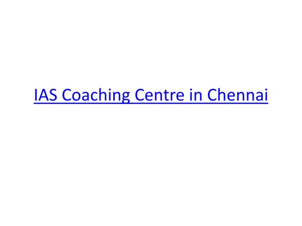 Civil Services Coaching in Chennai