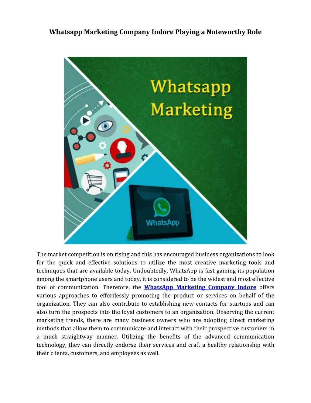 whatsapp marketing company indore playing