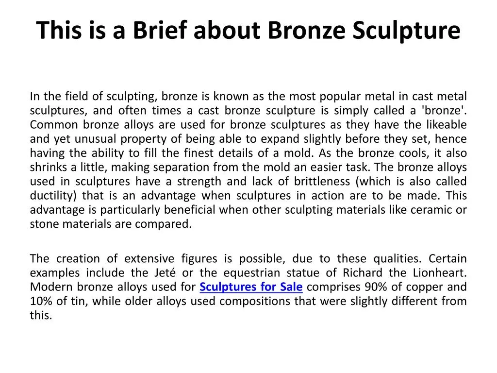 this is a brief about bronze sculpture