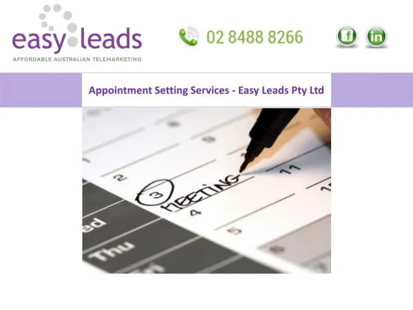 Appointment Setting Services - Easy Leads Pty Ltd