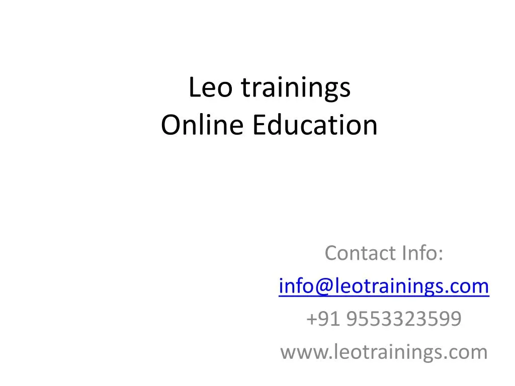 leo trainings online education
