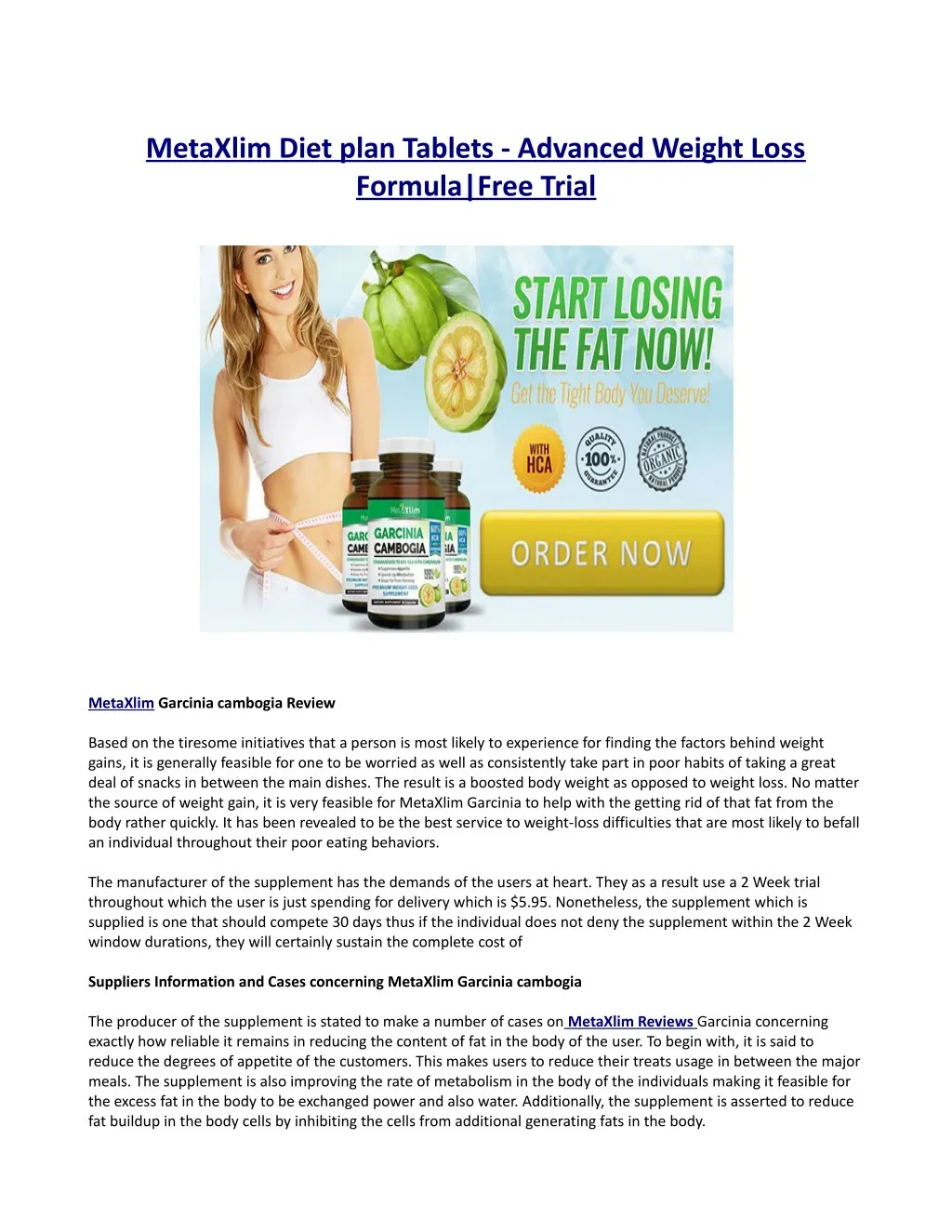 metaxlim diet plan tablets advanced weight loss