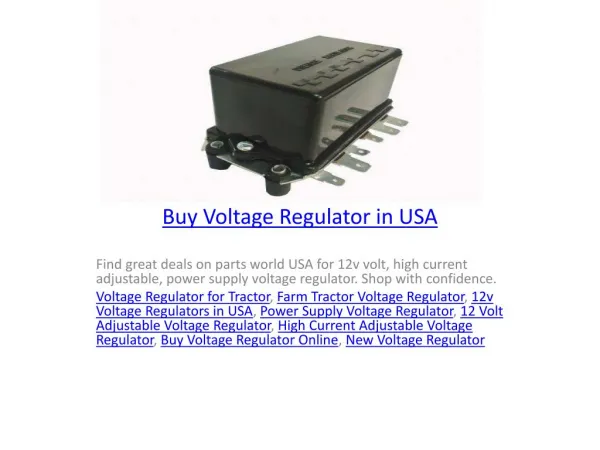 Buy Voltage Regulator in USA