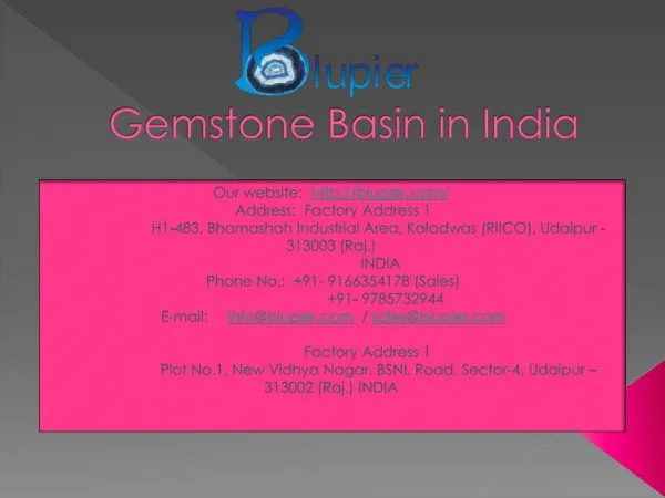 Gemstone Basin in India