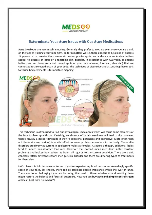 Exterminate Your Acne Issues with Our Acne Medications