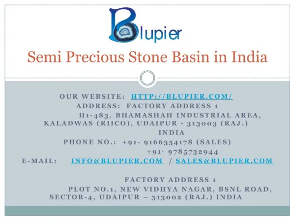 Semi Precious Stone Basin in India