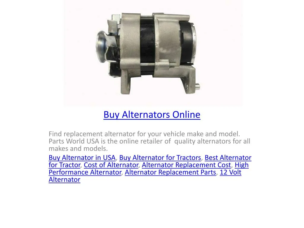 buy alternators online