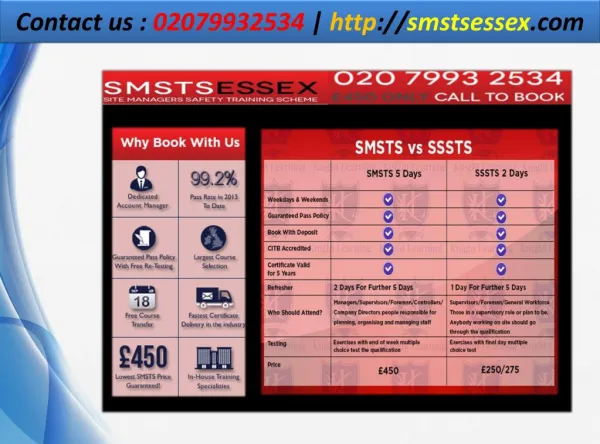 SMSTS Centre Course Essex