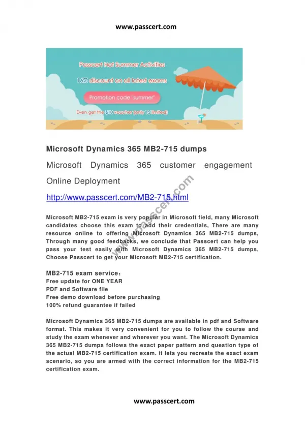 Microsoft Dynamics 365 MB2-715 dumps
