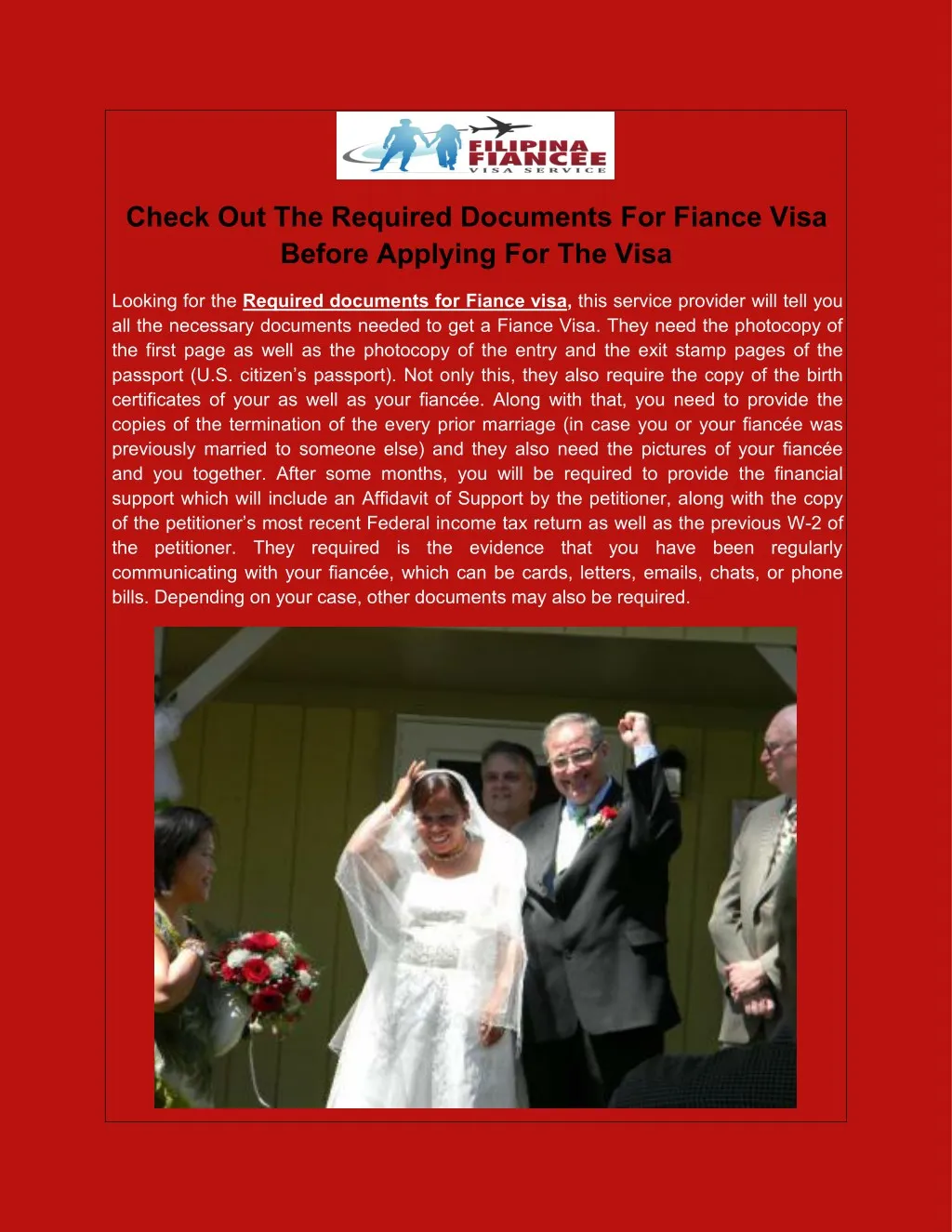 check out the required documents for fiance visa