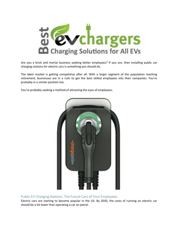 The Business Advantages of Installing Public Car Charging Stations.