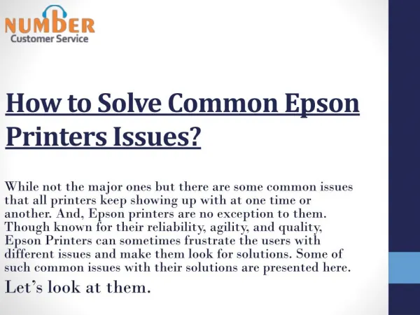 How to Solve Common Epson Printers Issues?