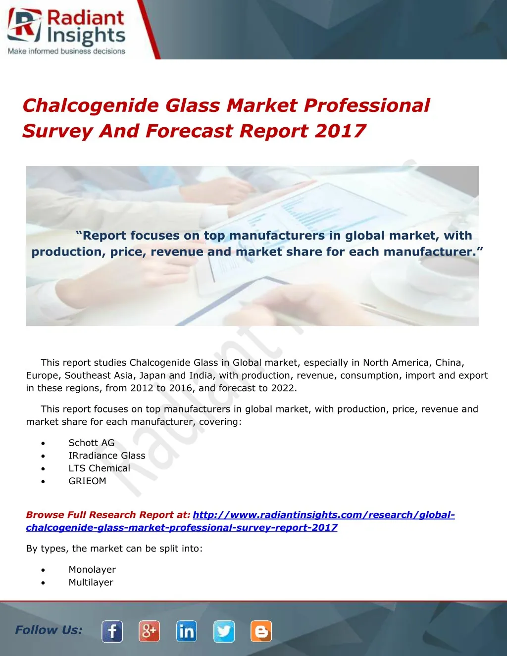 chalcogenide glass market professional survey