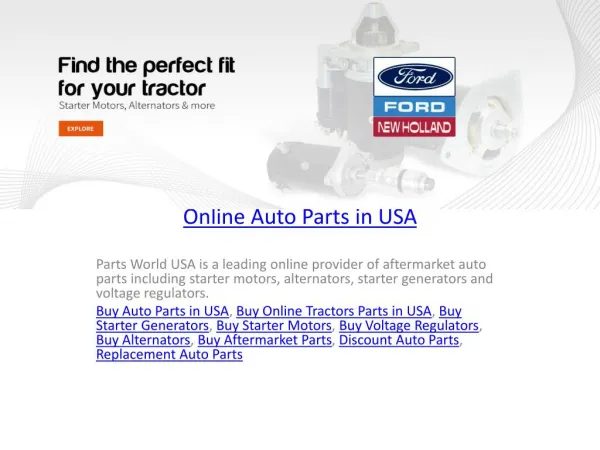 Online Auto Parts in USA