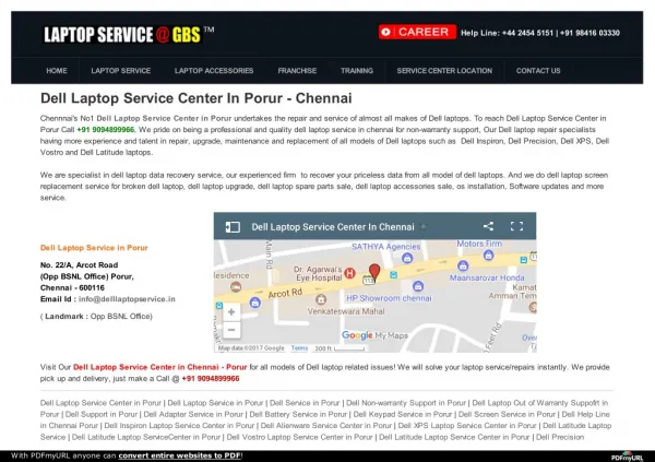 Dell Laptop Service Center in Porur, Chennai
