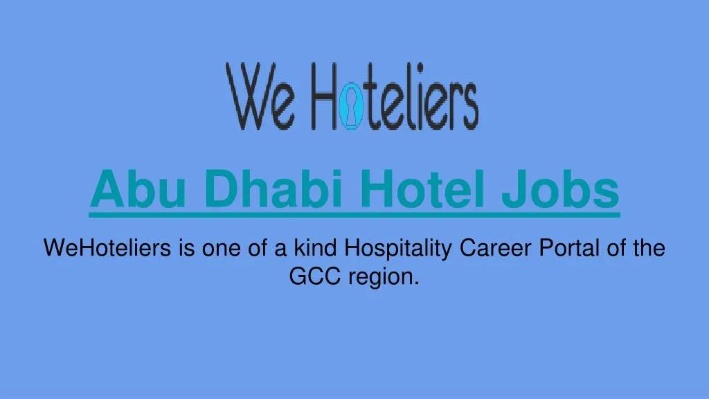 abu dhabi hotel jobs