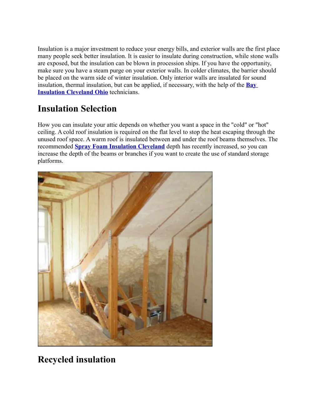 insulation is a major investment to reduce your