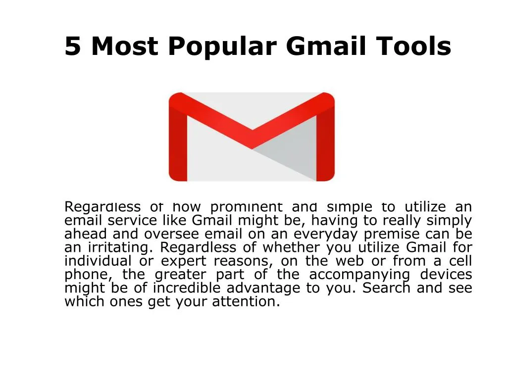 5 most popular gmail tools