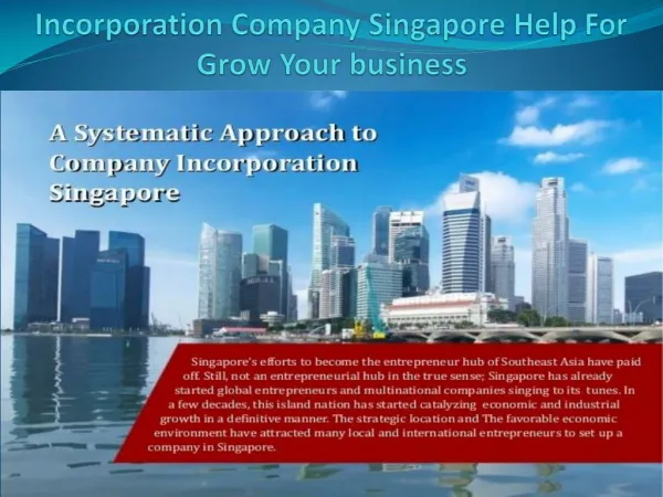 Incorporation Company Singapore Help For Grow Your business
