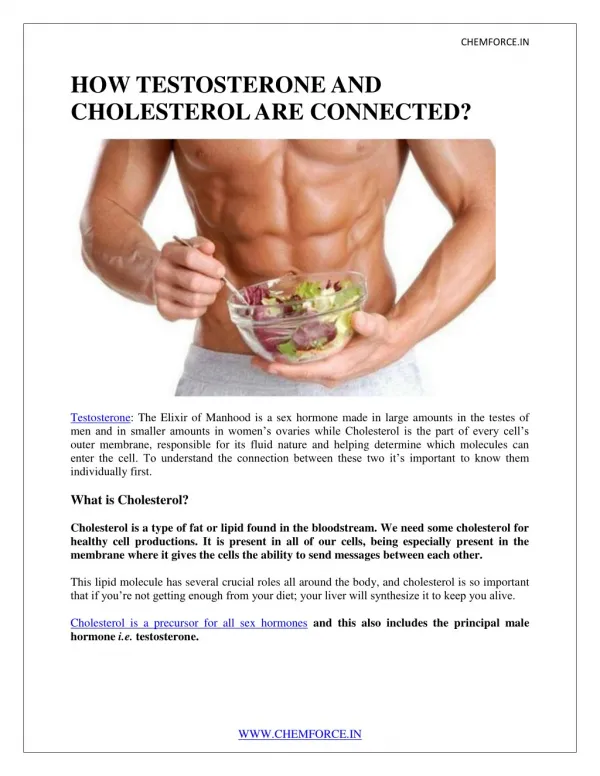 HOW TESTOSTERONE AND CHOLESTEROL ARE CONNECTED