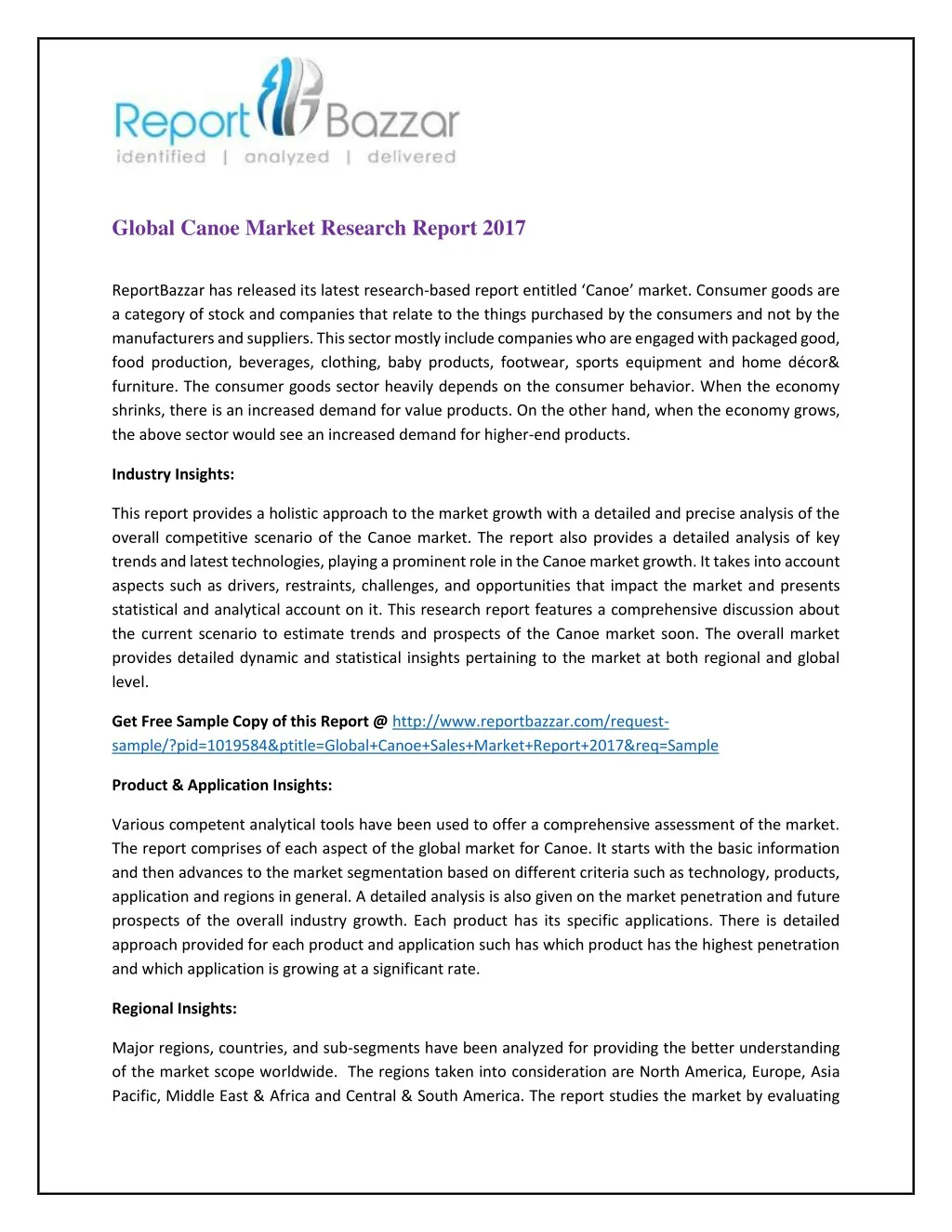 global canoe market research report 2017
