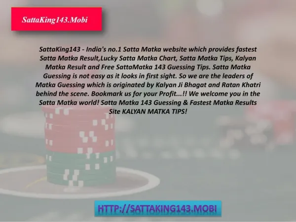 Satta Matka is Legal in India | Satta King143