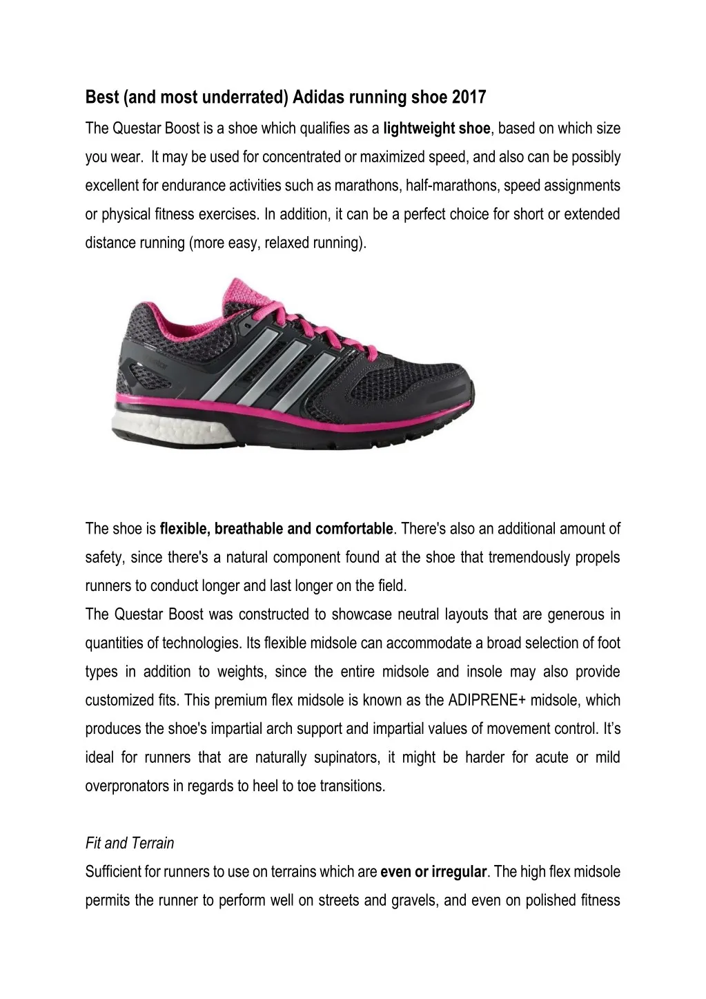 best and most underrated adidas running shoe 2017