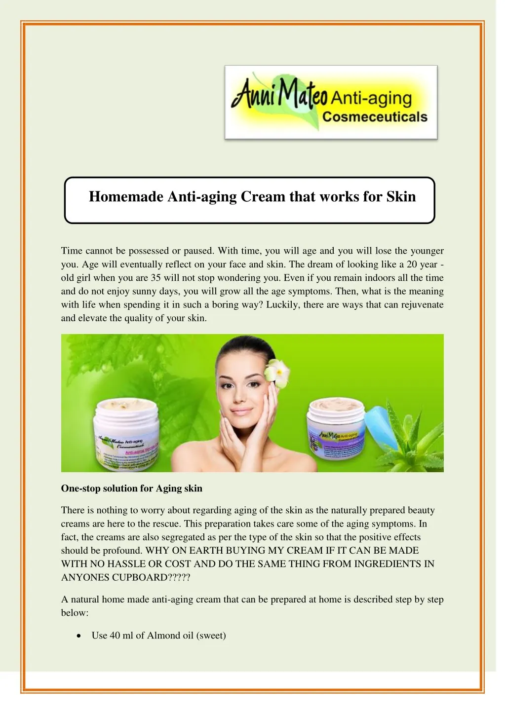 homemade anti aging cream that works for skin