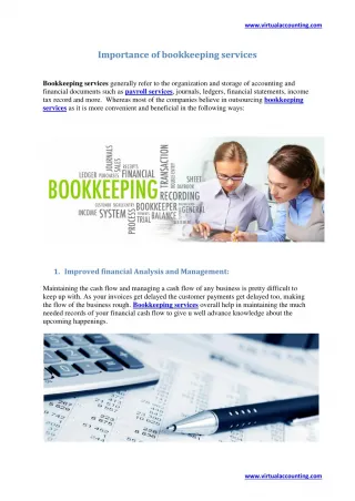 Importance of bookkeeping services - slide 1