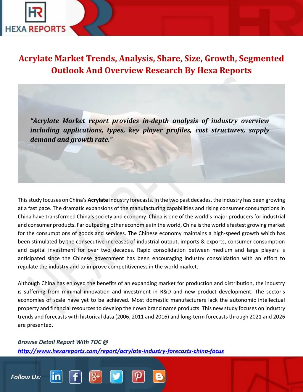 acrylate market trends analysis share size growth