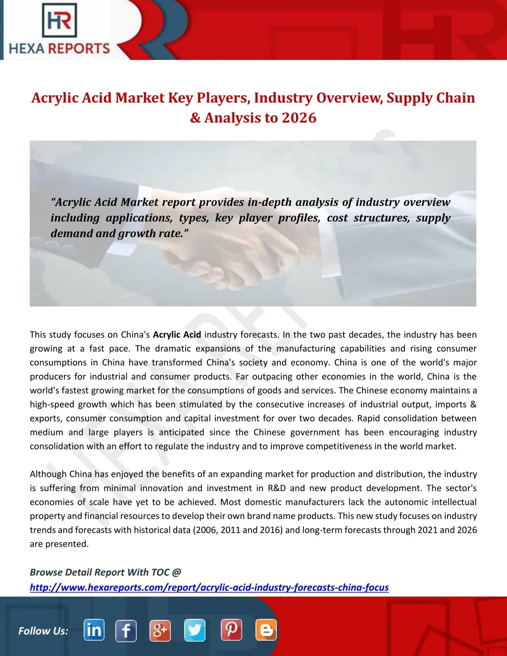 acrylic acid market key players industry overview