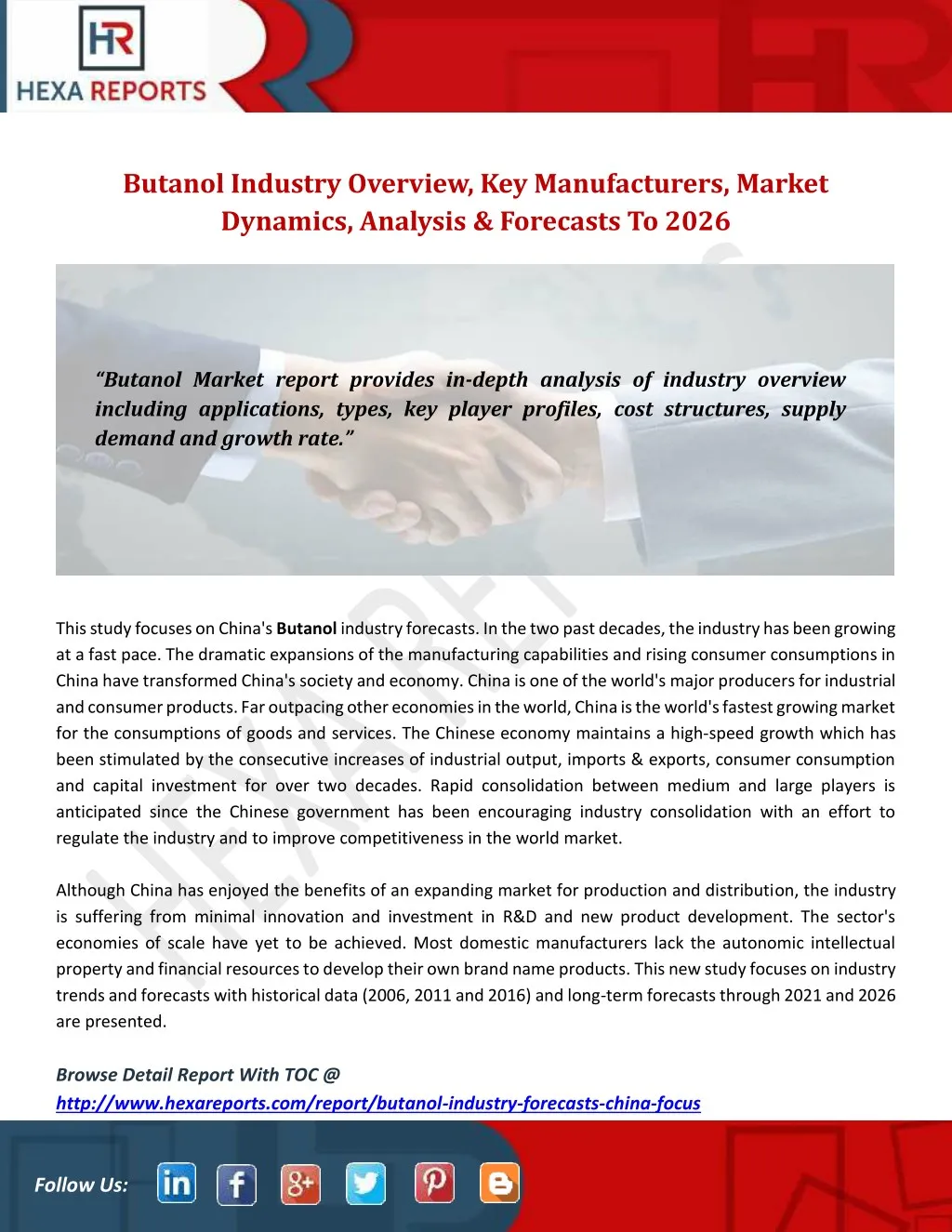 butanol industry overview key manufacturers