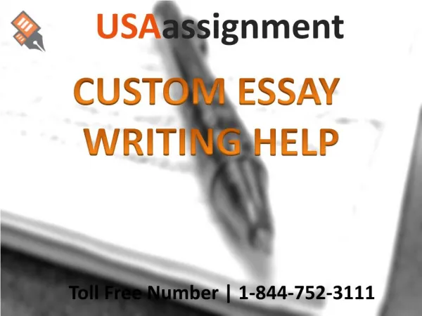CUSTOM ESSAY WRITING HELP | Toll Free:1-844-752-3111