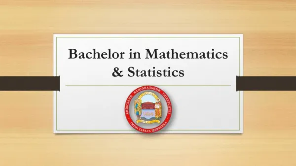 Bachelor in Mathematics & Statistics