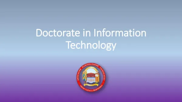 Doctorate in Information Technology